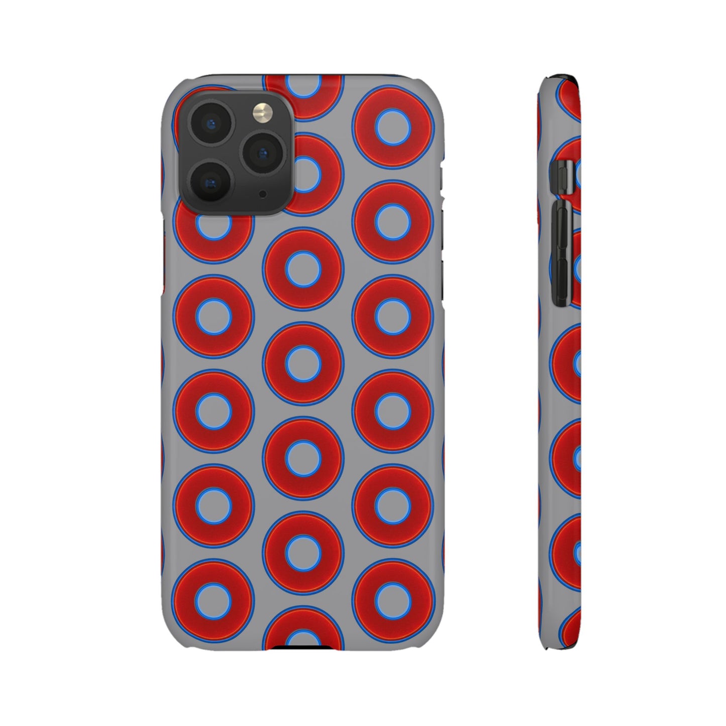 Donut Snap Case - red vivid donut print w/gray background