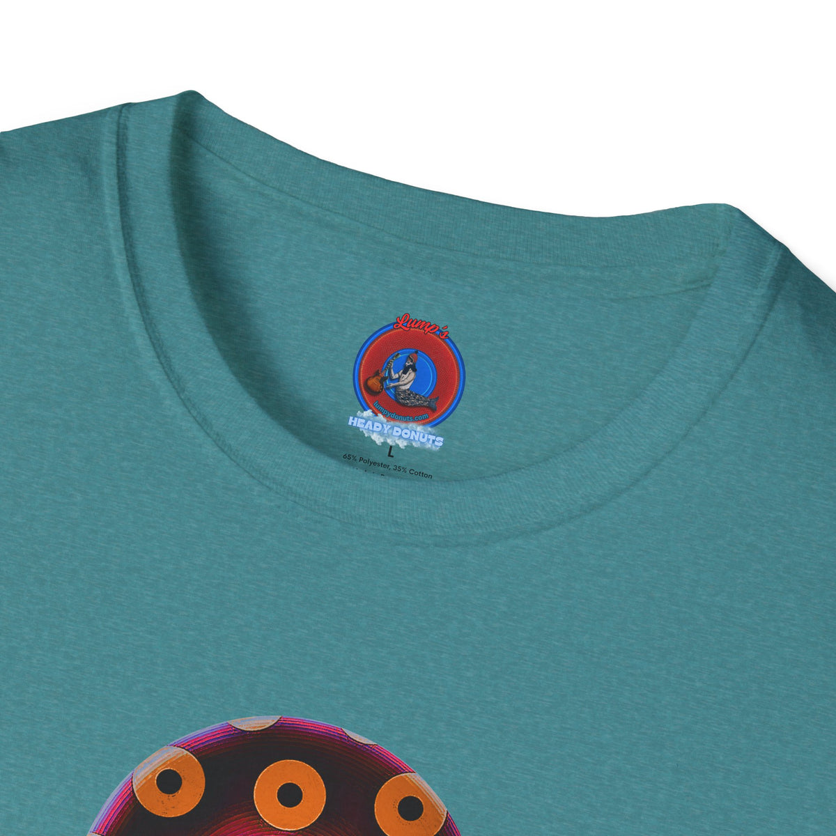 Classic Donut Tee - Unisex Soft-Style - "Every 46th Day Tee Shirt" - paradoxical dark magenta/orange donut