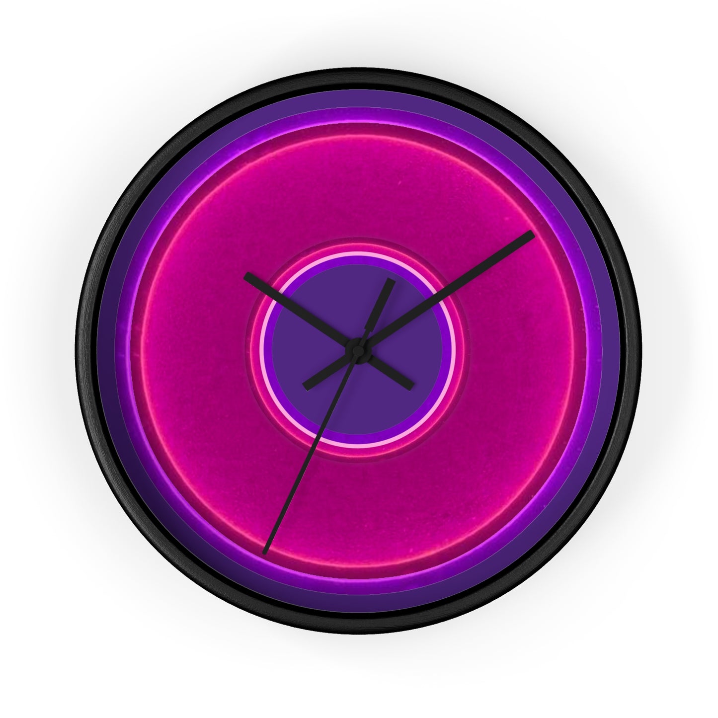Lumpy Wall Clock - magenta vivid donut - variant 2 - w/dark purple background