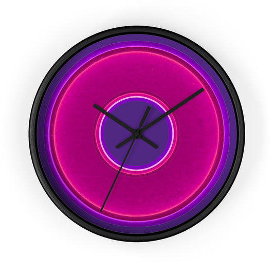 Lumpy Wall Clock - magenta vivid donut - variant 2 - w/dark purple background
