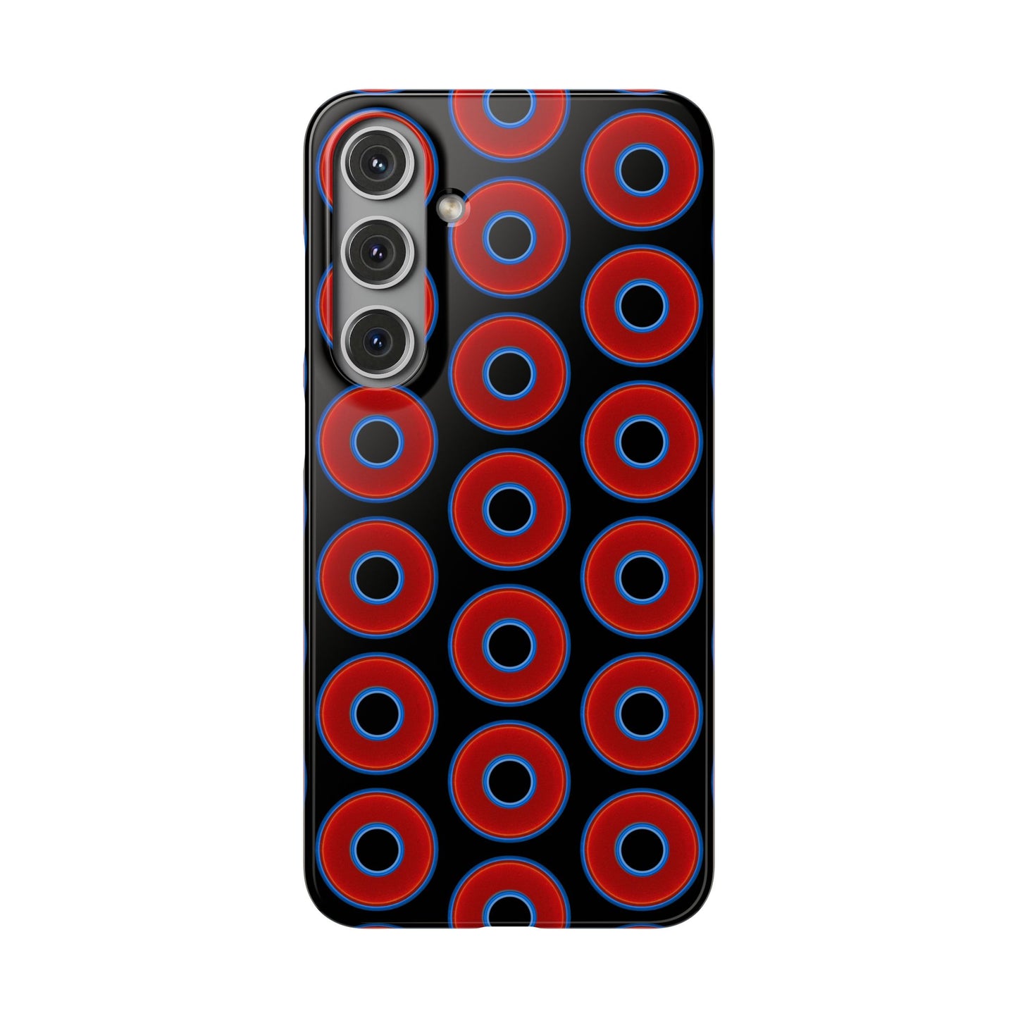 Lumpy Donut Snap Case - red vivid donut print w/black background