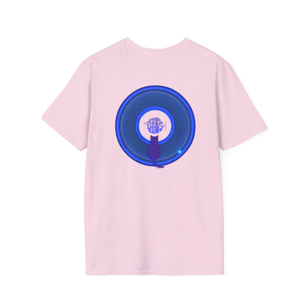 Classic Donut Tee - Unisex Soft-Style - "Cats: The Donut" - rustic blue/blue donut - variant 1