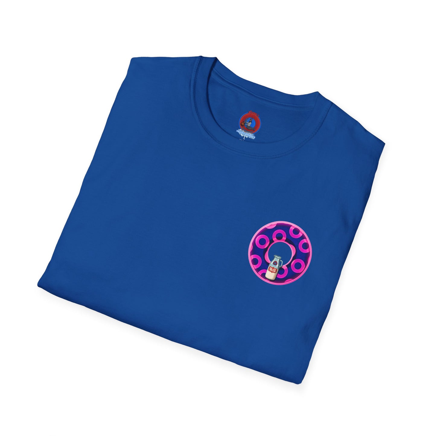 Classic Donut Tee - Unisex Soft-Style - "Wooked Cream - YEMSG Donut " -blue/pink rustic paradox donut - variant 5