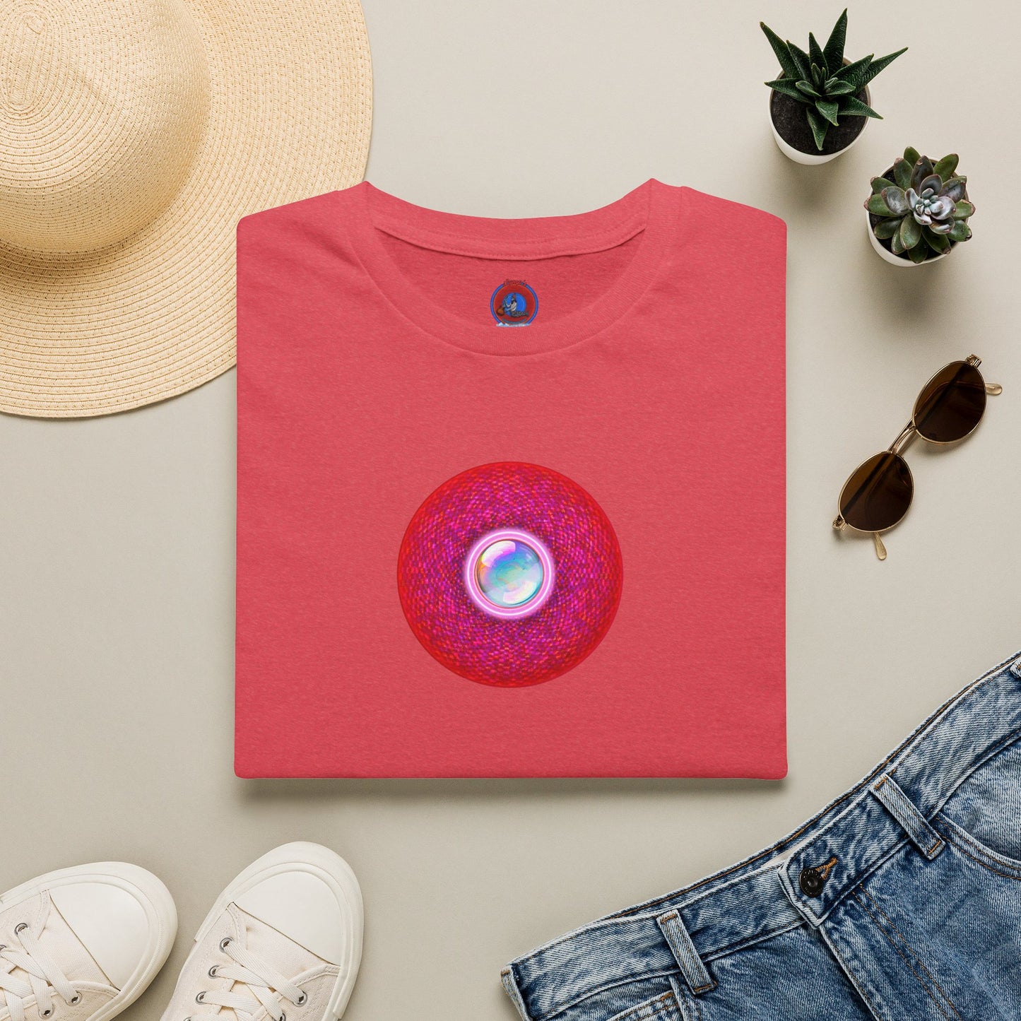 Classic Donut Tee - Unisex Soft-Style - "The Crystal Ballers Donut' - magenta pixilated donut