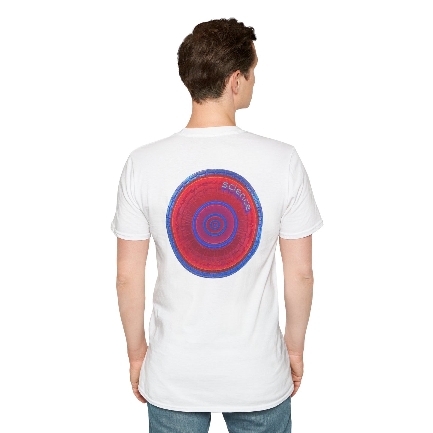 Classic Donut Tee - Unisex Soft-Style - "Tube Donuts" - series 1.0 - red donut/lighter blue bordering
