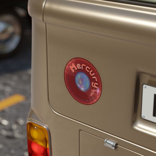 Donut Bumper/Outdoor Sticker - "Donuts of the Gods" - variant 2 - red donut - [Die-Cut] 6"x 6"