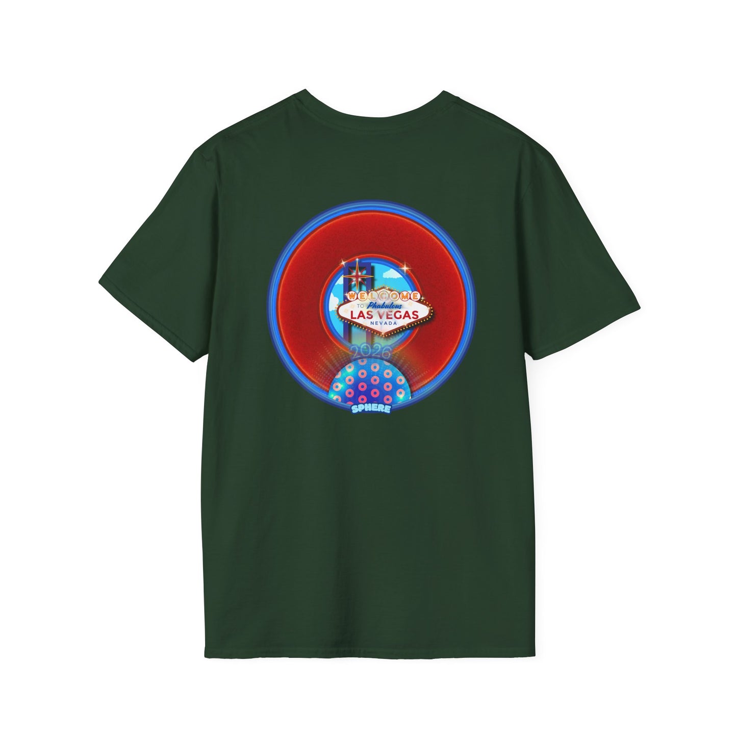 Classic Donut Tee - Unisex Soft-Style - "Viva Las Vegas Donut" - vivid red donut