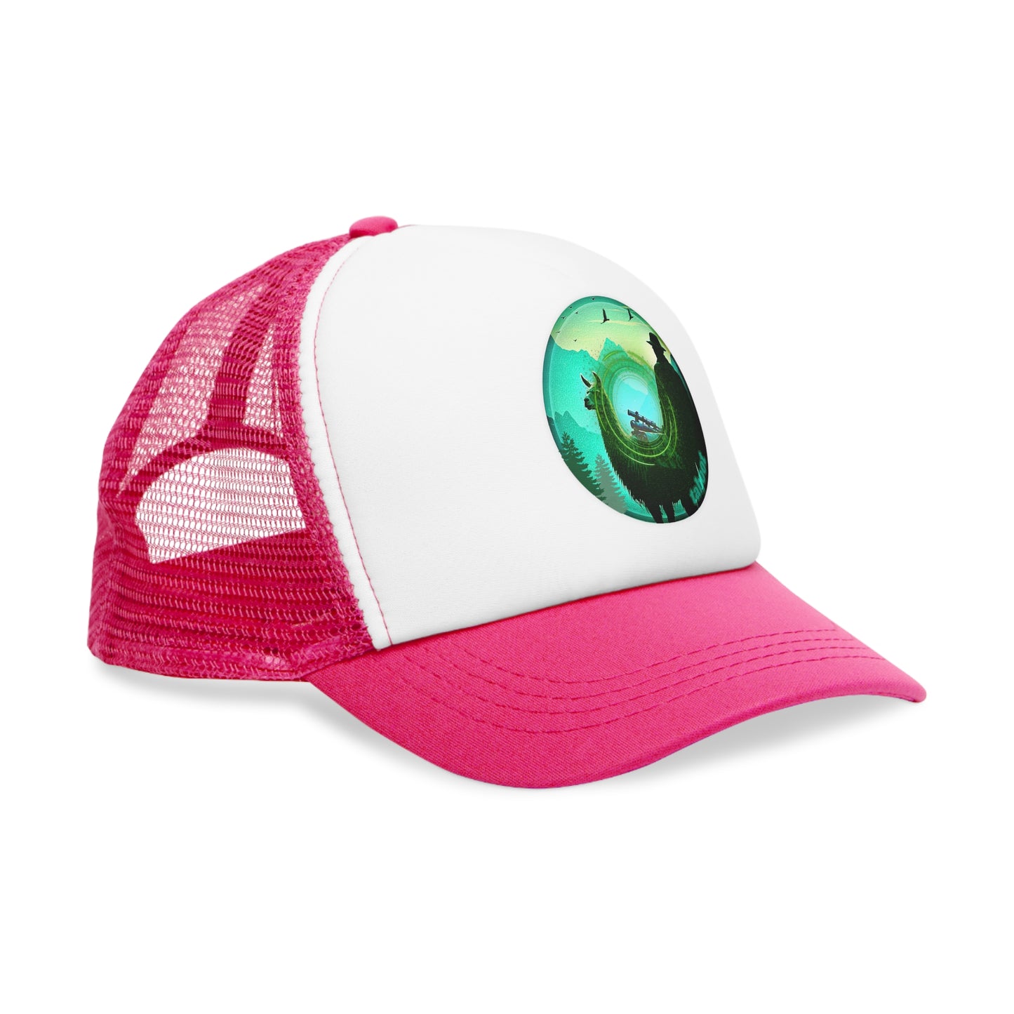 Lumpy Trucker Hat - "The Taboo(t) Donut" - teal green donut