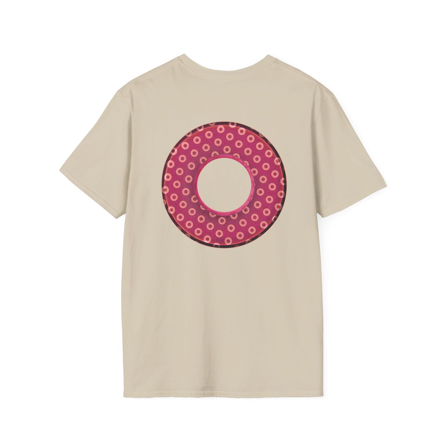 Plain Donuts/Unisex Soft-Style - "Plain Electric Paradoxical Donuts" - dark magenta/coral donuts