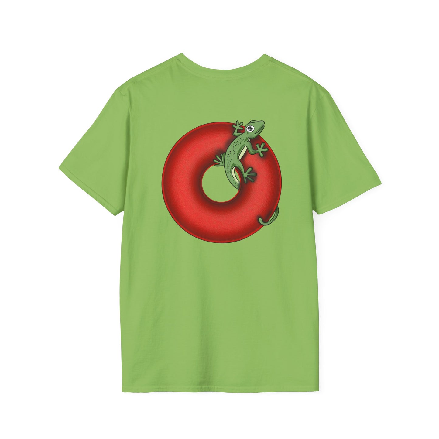 Classic Donut Tee - Unisex Soft-Style - "Practically Extinct Tee Shirt" - plump vivid red donut - variant 1