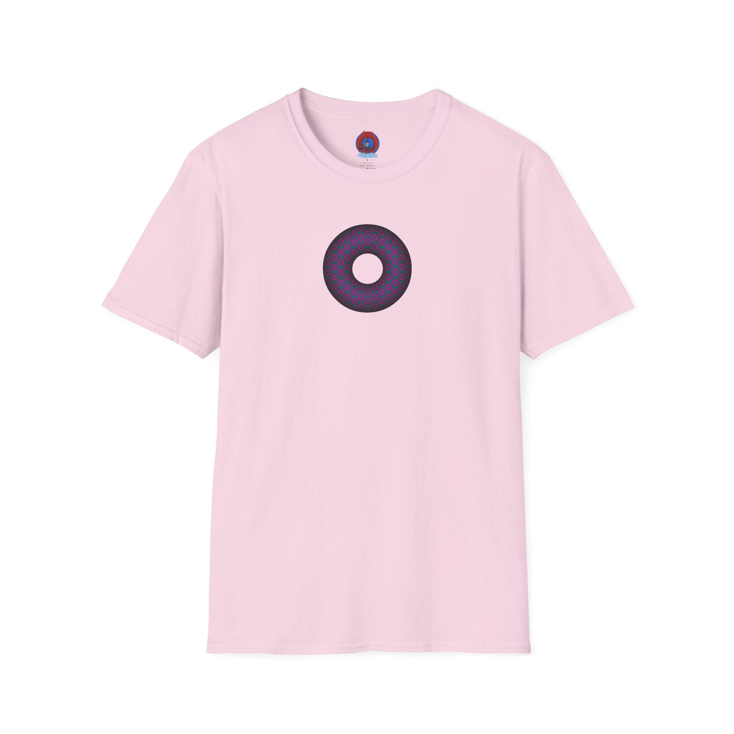 Plain Donuts/Unisex Soft-Style - "Plain Paradoxical Grided Donuts" - dark magenta/faded navy donuts