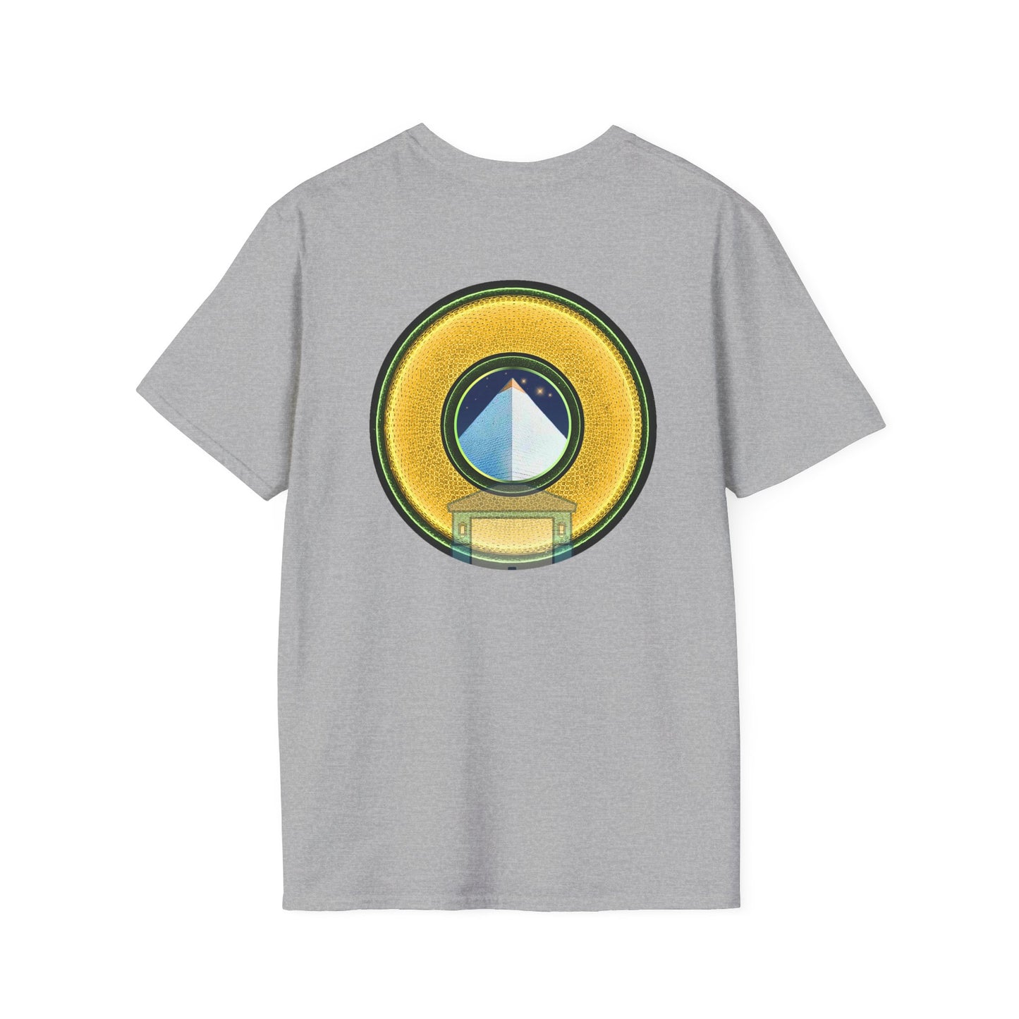 Classic Donut Tee - Unisex Soft-Style - "Limestone Donuts so Large" - variant 4 - golden donut w/garage