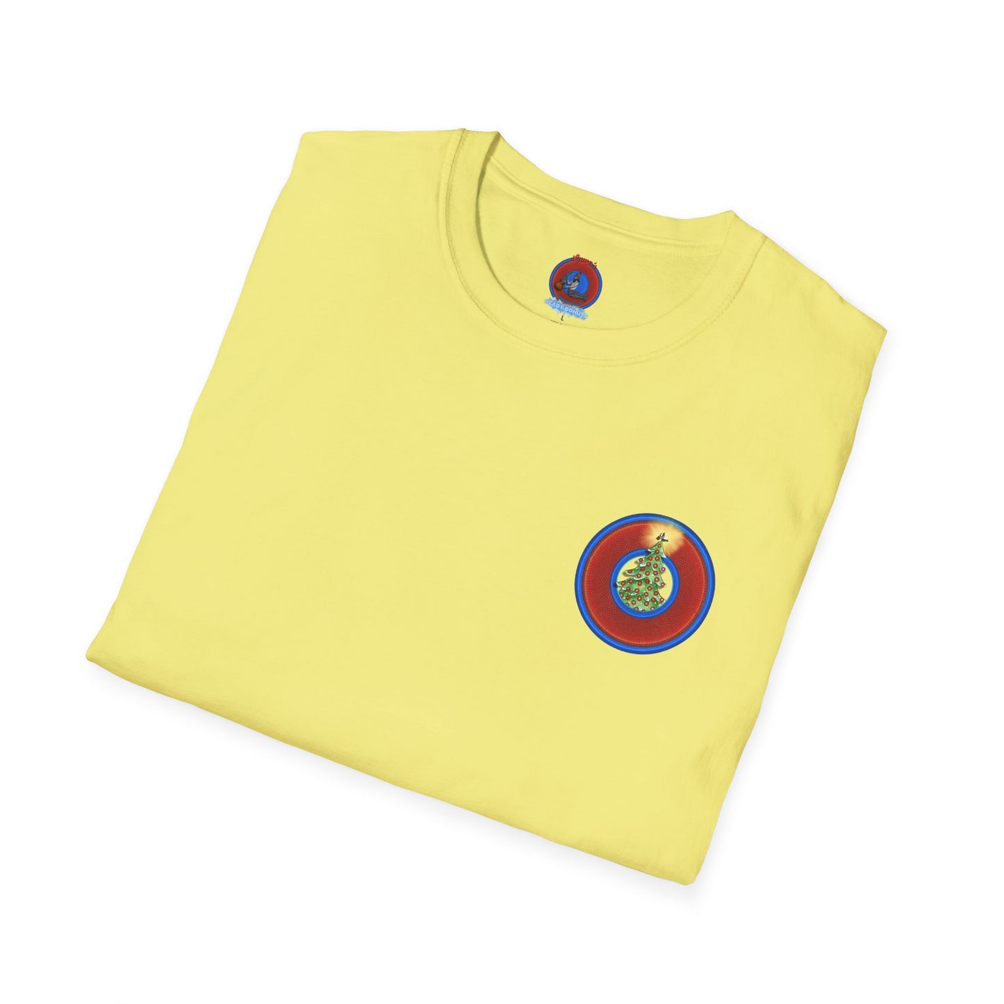 Classic Donut Tee - Unisex Soft-Style - "It's Always Phishmas in Philly" - rustic red/blue donut