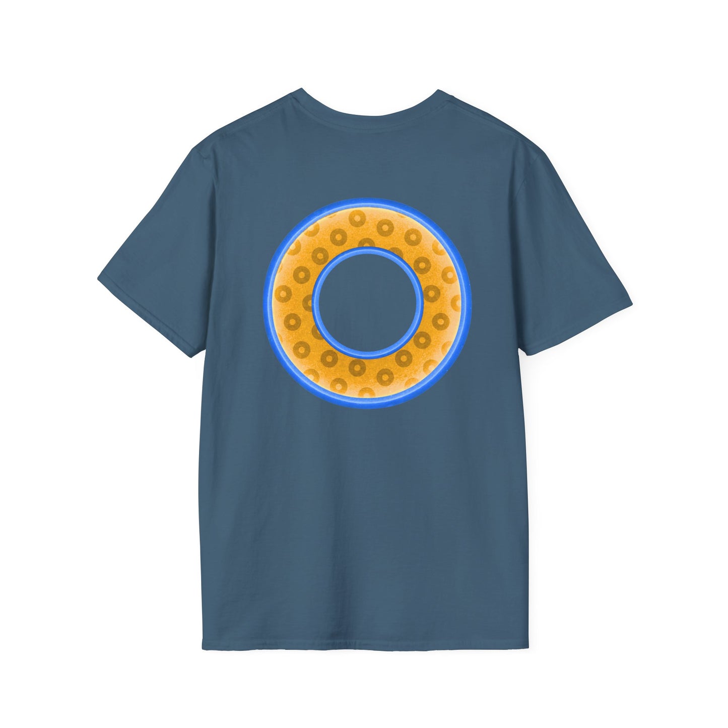 Plain Donuts/Unisex Soft-Style - "Plain Wide Mouthed Paradoxical Donuts" - yellow/light blue donuts