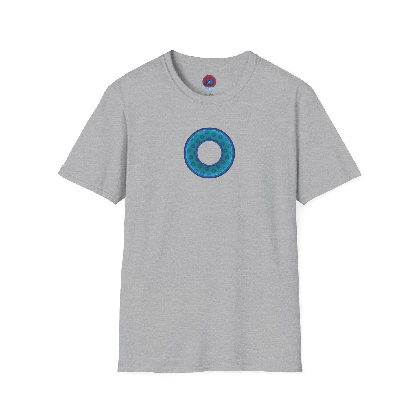 Plain Donuts/Unisex Soft-Style - "Plain Wide Mouthed Paradoxical Donuts" - aquamarine/dark blue donuts