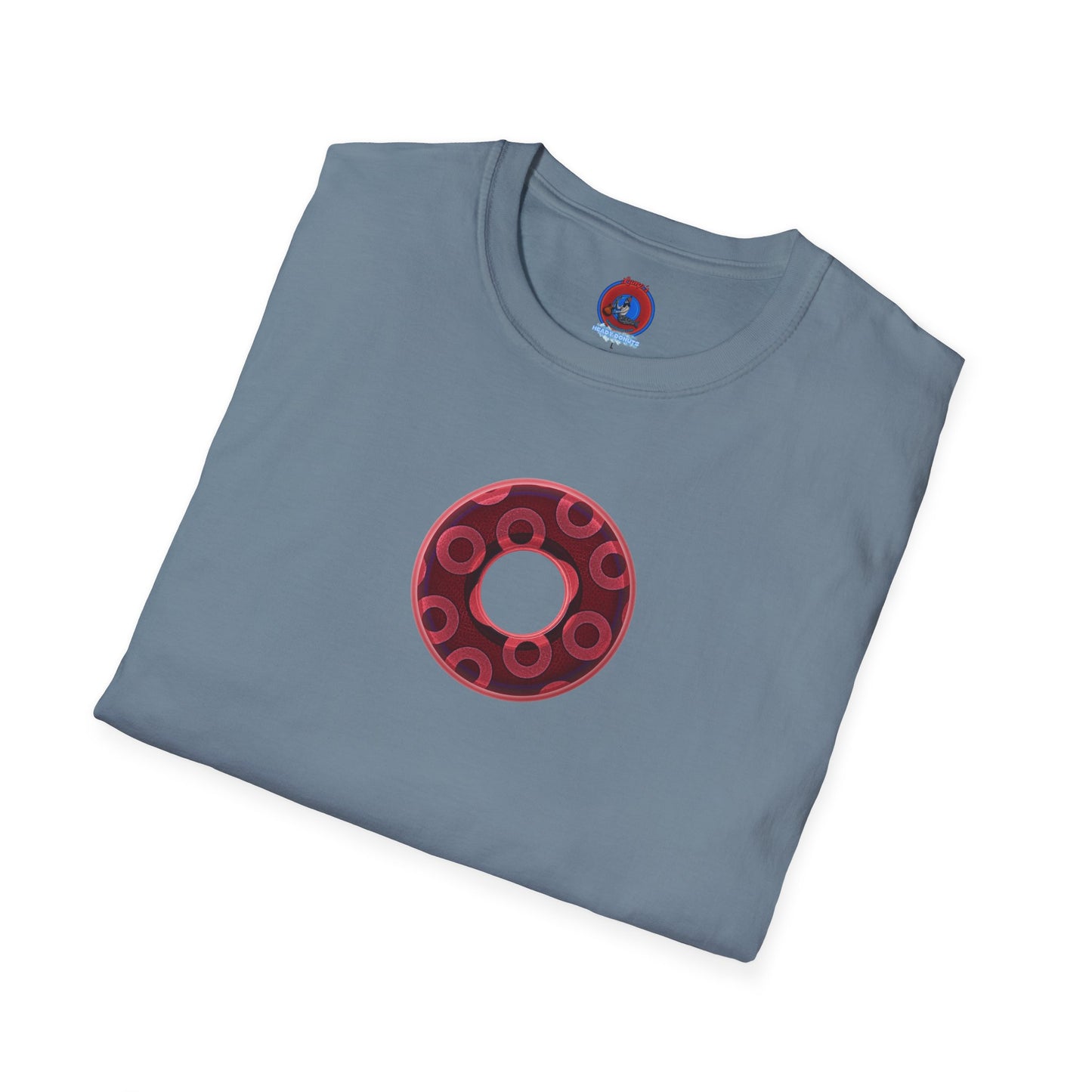 Plain Donuts/Unisex Soft-Style - "Plain Rustic Paradoxical Donuts" - magenta/burgundy donuts