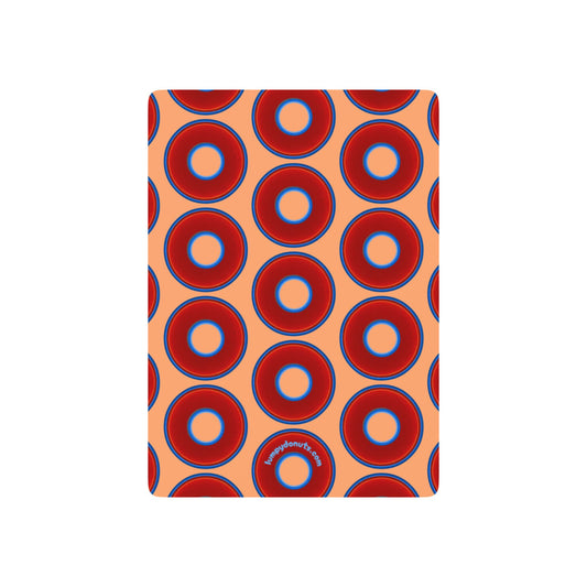 Lumpy Donut Playing Decks - 52-cards - red vivid donuts w/peach background