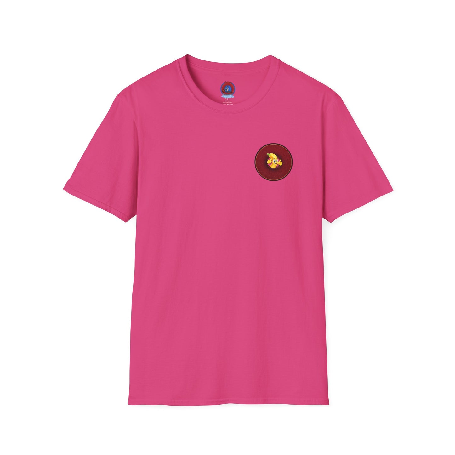 Classic Donut Tee - Unisex Soft-Style - "Dis sheet, it's bananas!" - series 1.0 - variant 4- dark red donut