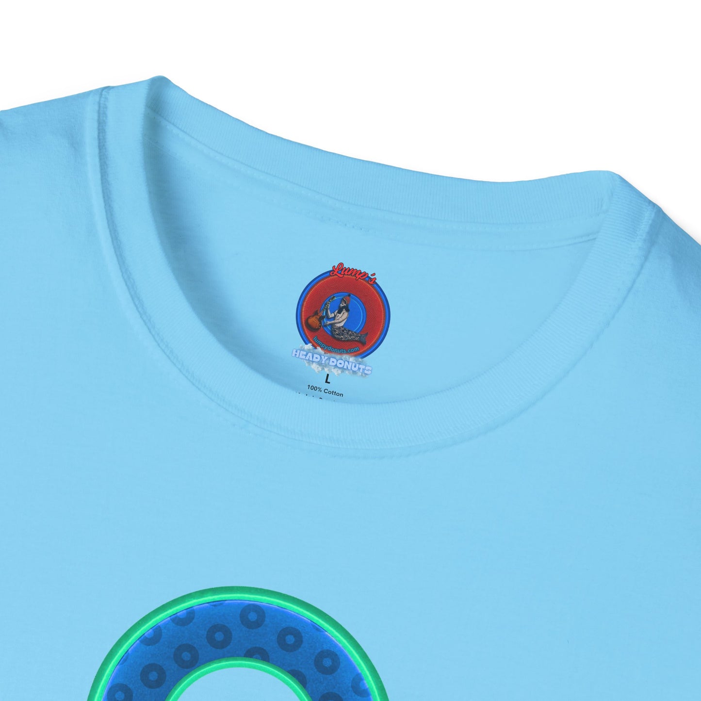 Plain Donuts/Unisex Soft-Style - "Plain Wide Mouthed Paradoxical Donuts" - royal blue/mint green donuts