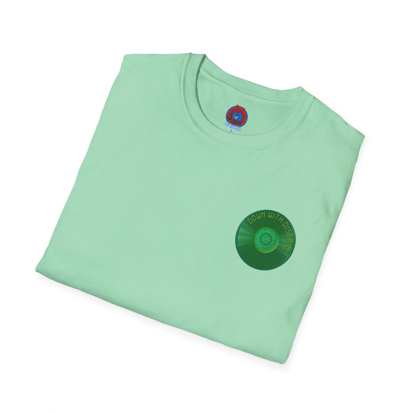 Classic Donut Tee - Unisex Soft-Style - "Down with this Donut Tee" - green donut