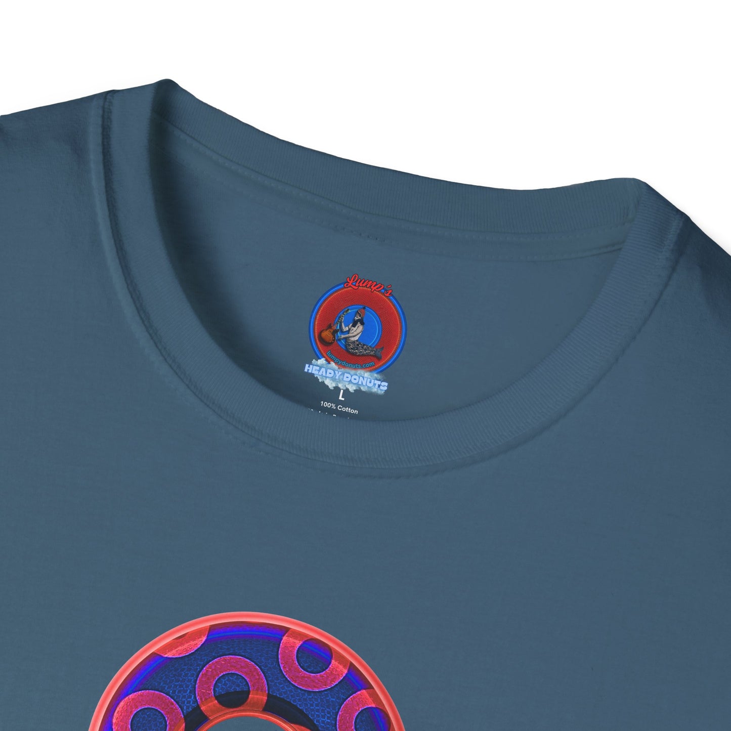 Plain Donuts/Unisex Soft-Style - "Plain Rustic Paradoxical Donuts" - red/dark royal blue donuts