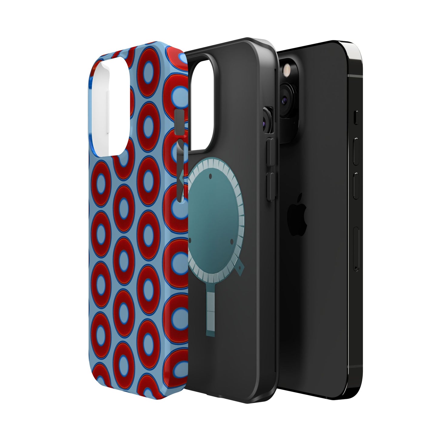 Magnetic Tough Donut Case - red vivid donut print w/sky blue background