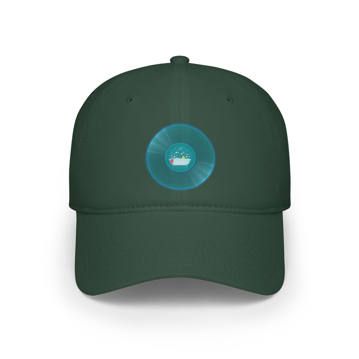 Lumpy Donut Baseball Cap - "After Bathtub Fun Cap" - vivid record donut w/