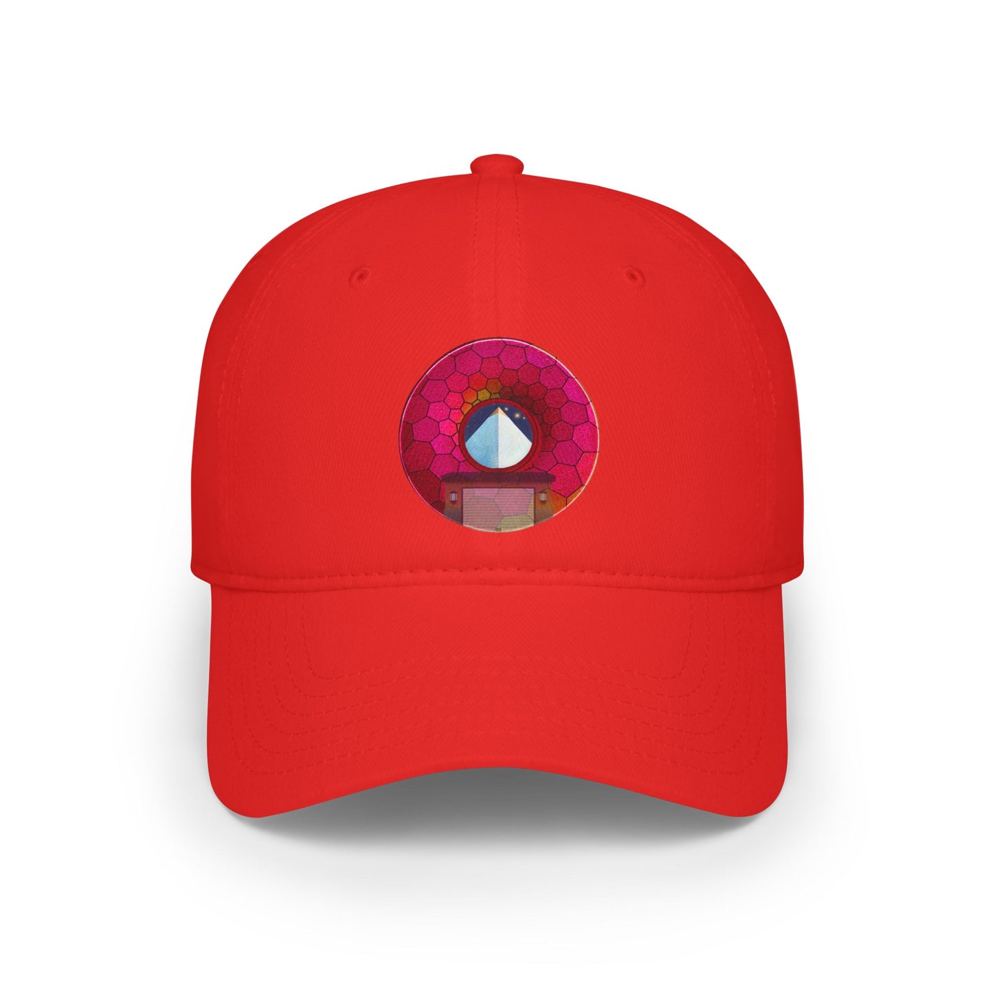 Lumpy Donut Baseball Cap - "Limestone Donut Caps So Large" - variant 6 - magenta hexadonut w/