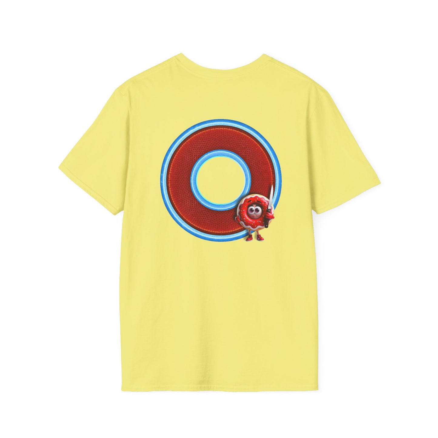 Classic Donut Tee - Unisex Soft-Style - "My Friend the Donut " - series 1.0  - variant 1 - red/blue donut
