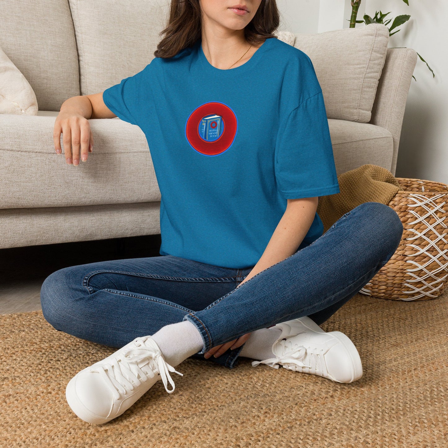 Classic Donut Tee - Unisex Soft-Style - "Helping Phriendly Donut Tee" - vivid red donut - w/flow - variant 3