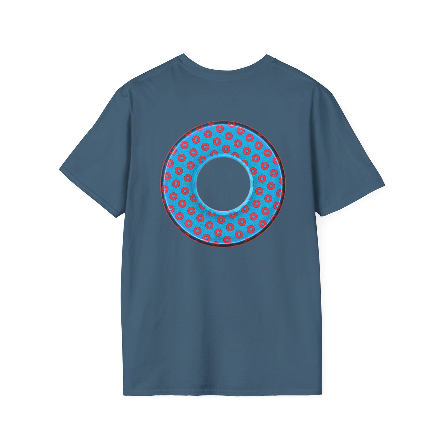 Plain Donuts/Unisex Soft-Style - "Plain Electric Paradoxical Donuts" - light blue/red donuts