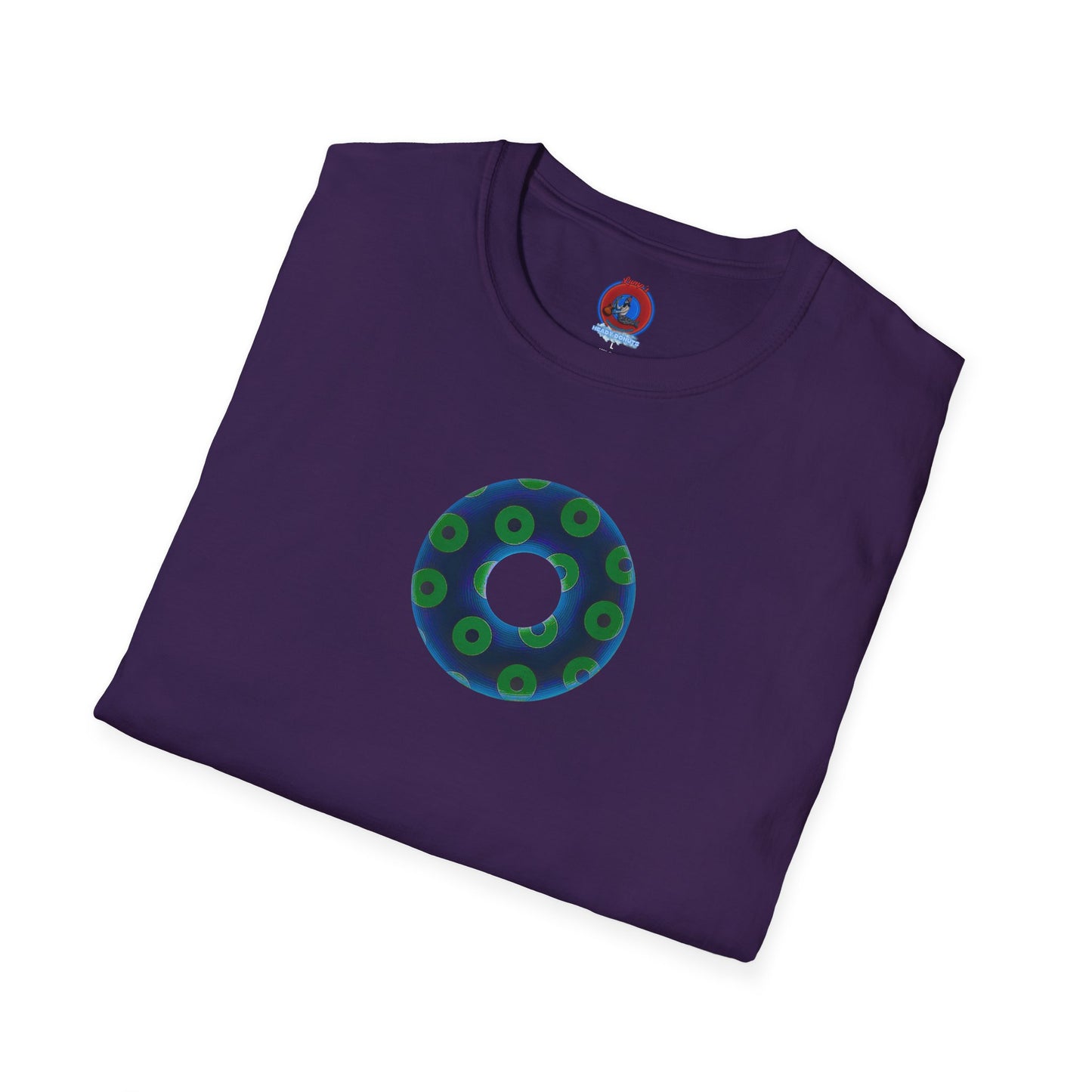 Plain Donuts/Unisex Soft-Style - "Plain Blimpy Paradoxical Donuts" - dark blue/lime green donuts