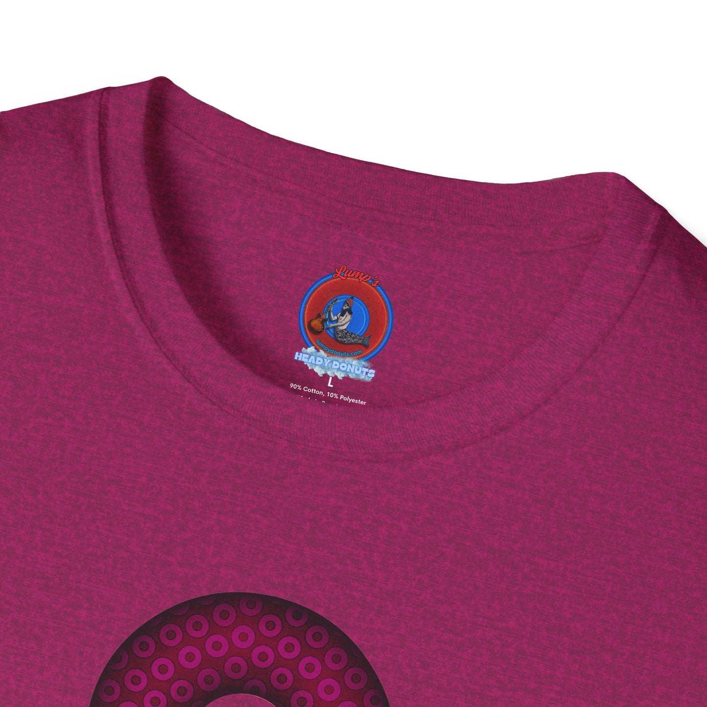 Plain Donuts/Unisex Soft-Style - "Plain Paradoxical Grided Donuts" - dark magenta/burgundy donuts