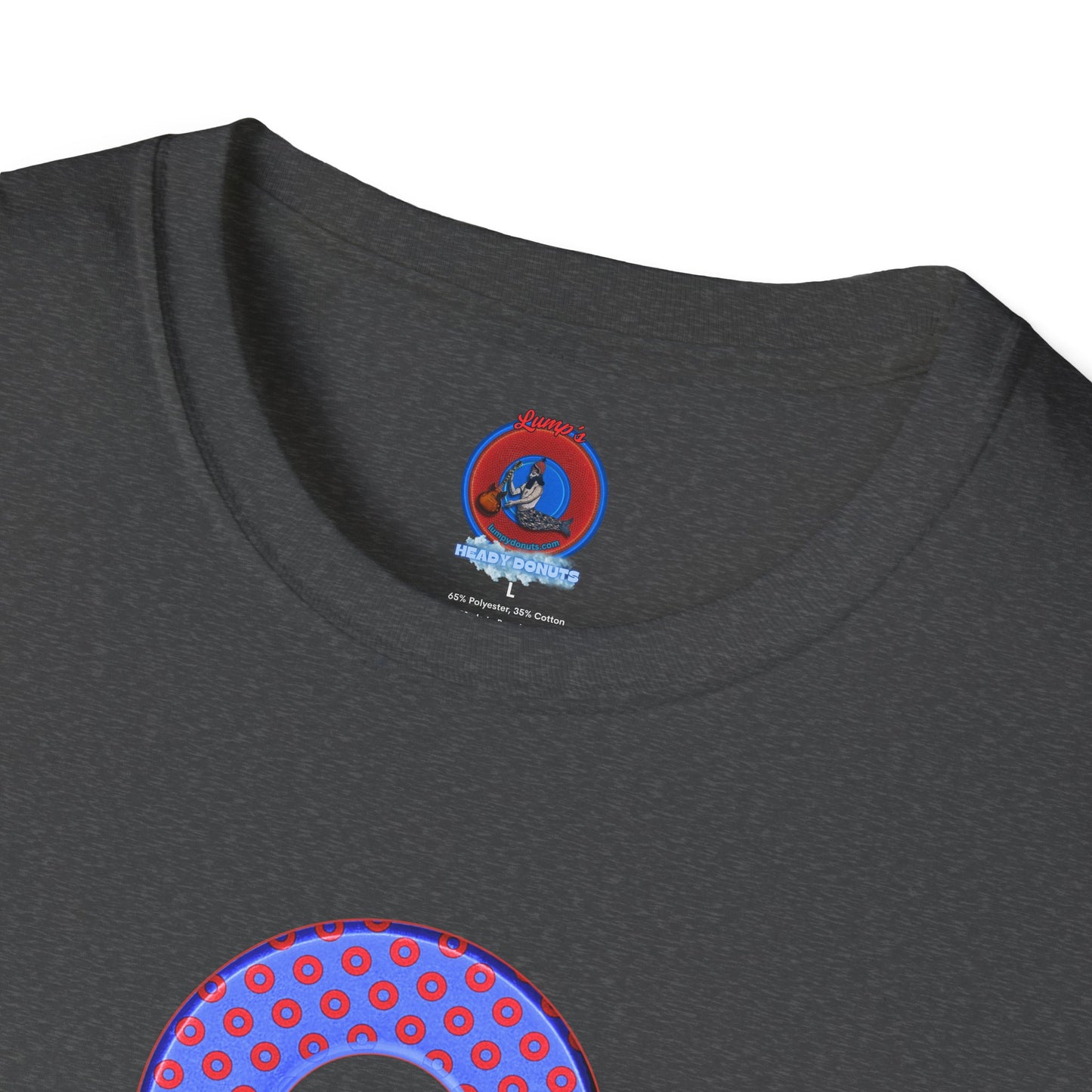 Plain Donuts/Unisex Soft-Style - "Plain Electric Paradoxical Donuts" - light royal blue/red donuts