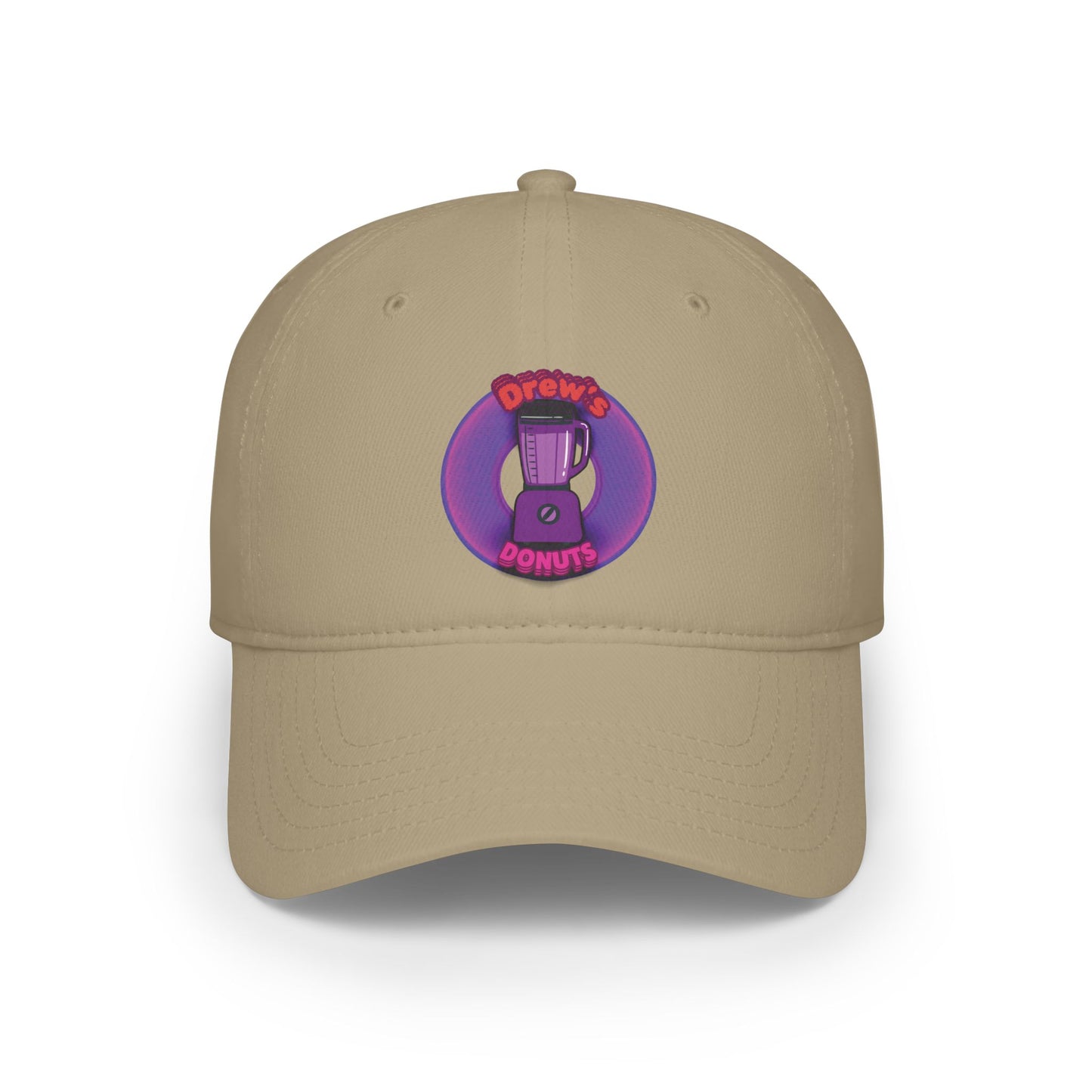 Lumpy Donut Baseball Cap - "Drew's Donuts" - vivid purple/magenta donut w/ - [*charitable donut]