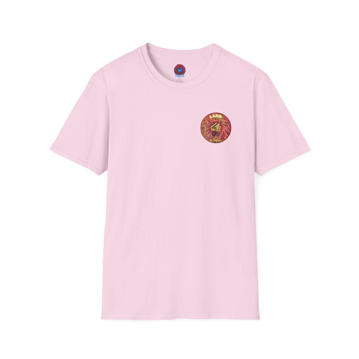 Classic Donut Tee - Unisex Soft-Style - "Donut made with Reforming Dough" - magenta/green donut