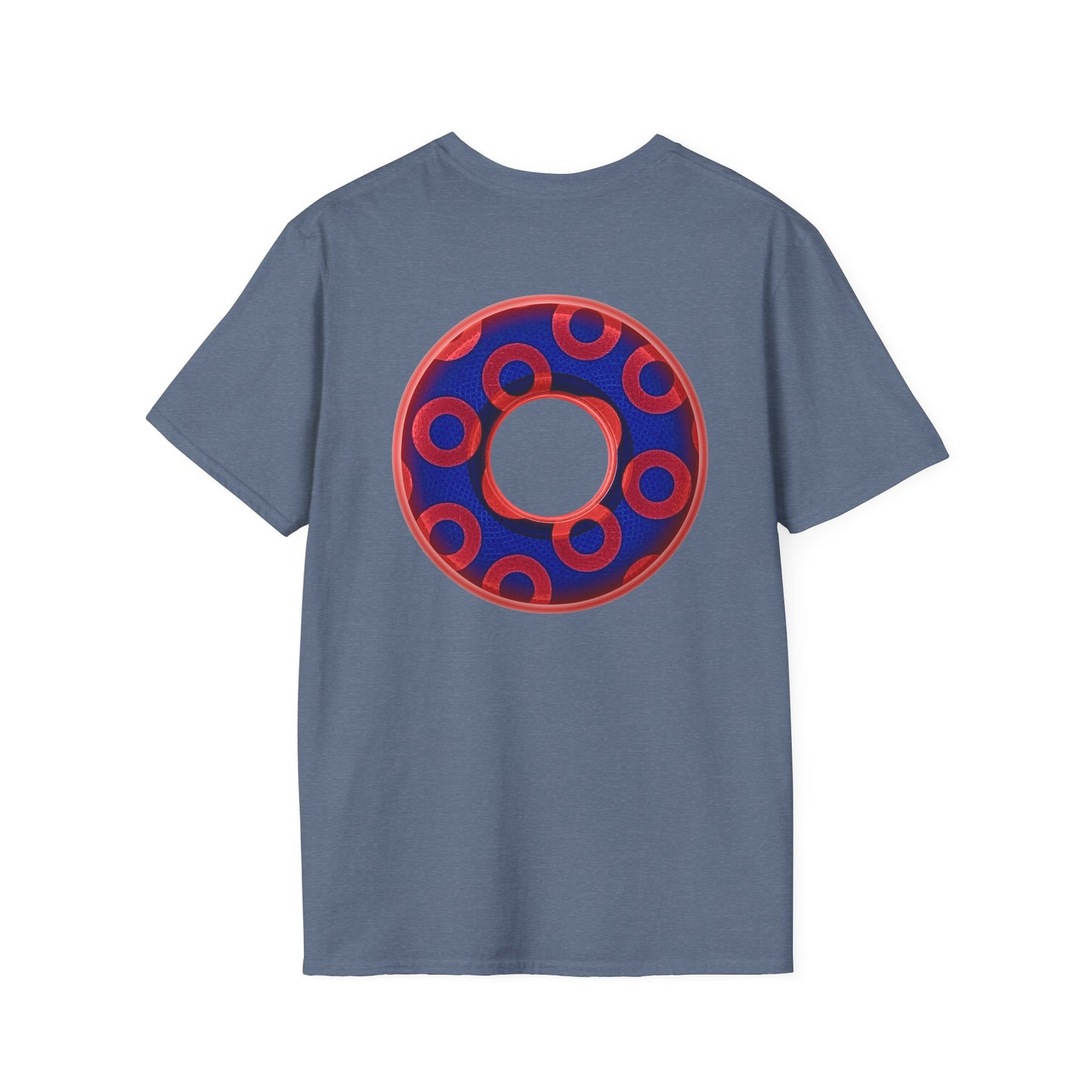 Plain Donuts/Unisex Soft-Style - "Plain Rustic Paradoxical Donuts" - red/ blue donuts