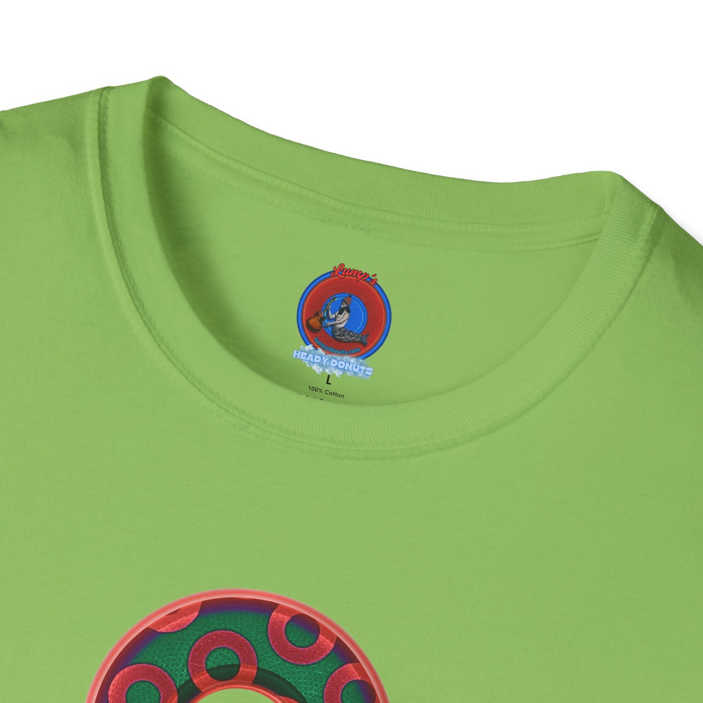 Plain Donuts/Unisex Soft-Style - "Plain Rustic Paradoxical Donuts" - green/red donuts