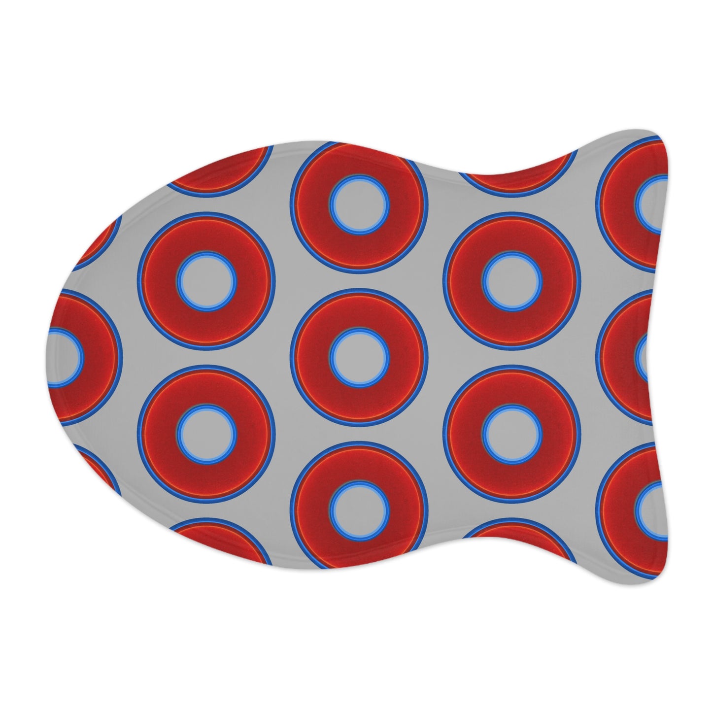 Wendy's Lumpy Pet Feed Mat - vivid red donuts w/light gray background