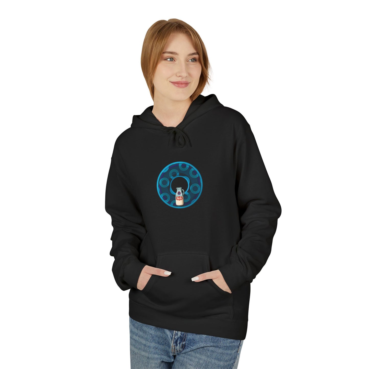 Fleece Harry Hoodies [Midweight Soft-style] - "Wooked Cream Dairy - YEMSG Donut" - blue/blue rustic paradox donut - variant 7