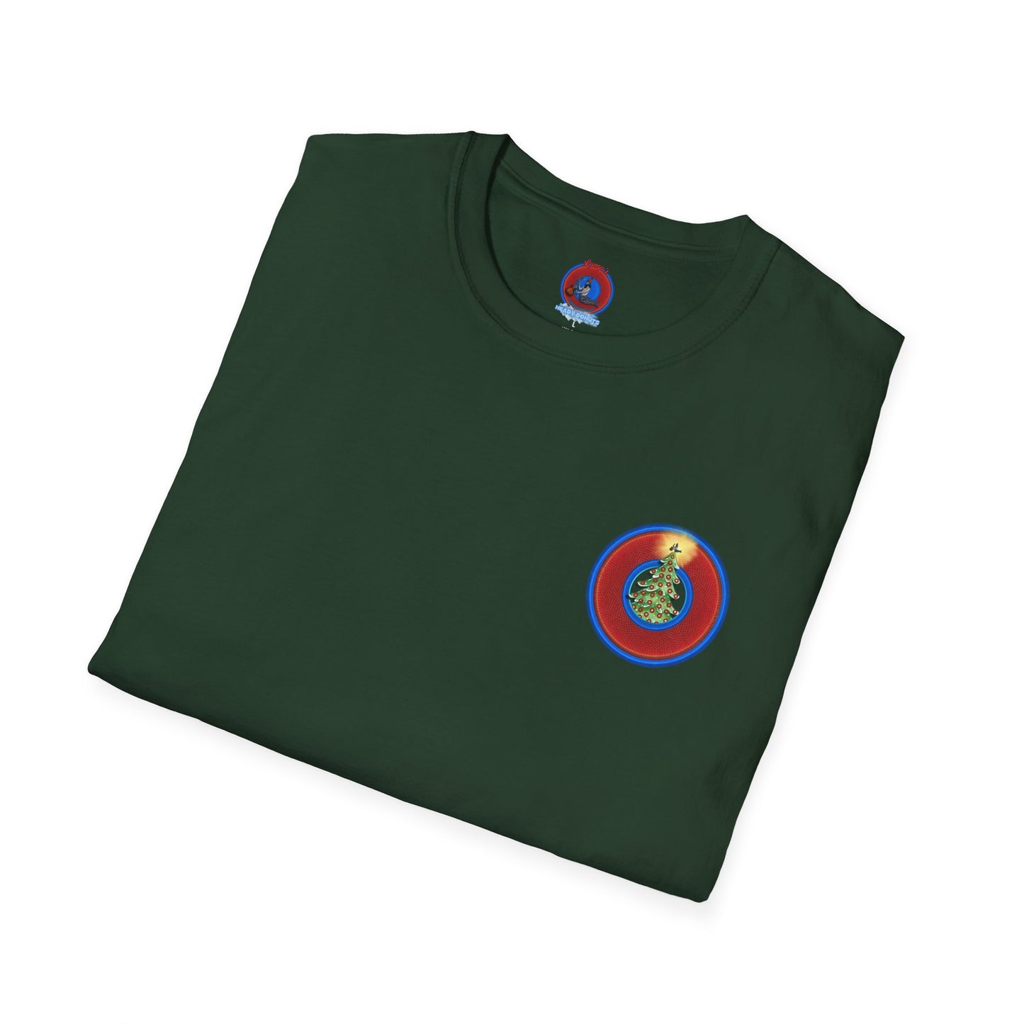 Classic Donut Tee - Unisex Soft-Style - "It's Always Phishmas in Philly" - rustic red/blue donut