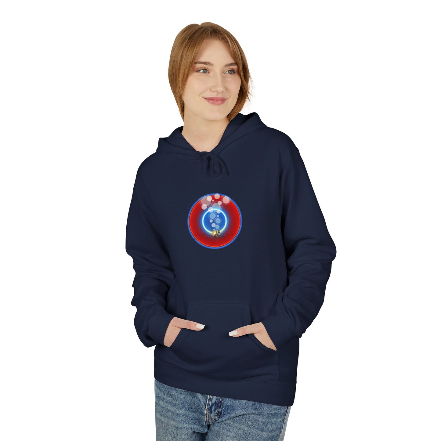 Fleece Harry Hoodies [Midweight Soft-style] - "The Bubbler's Donut" - w/rustic red donuts