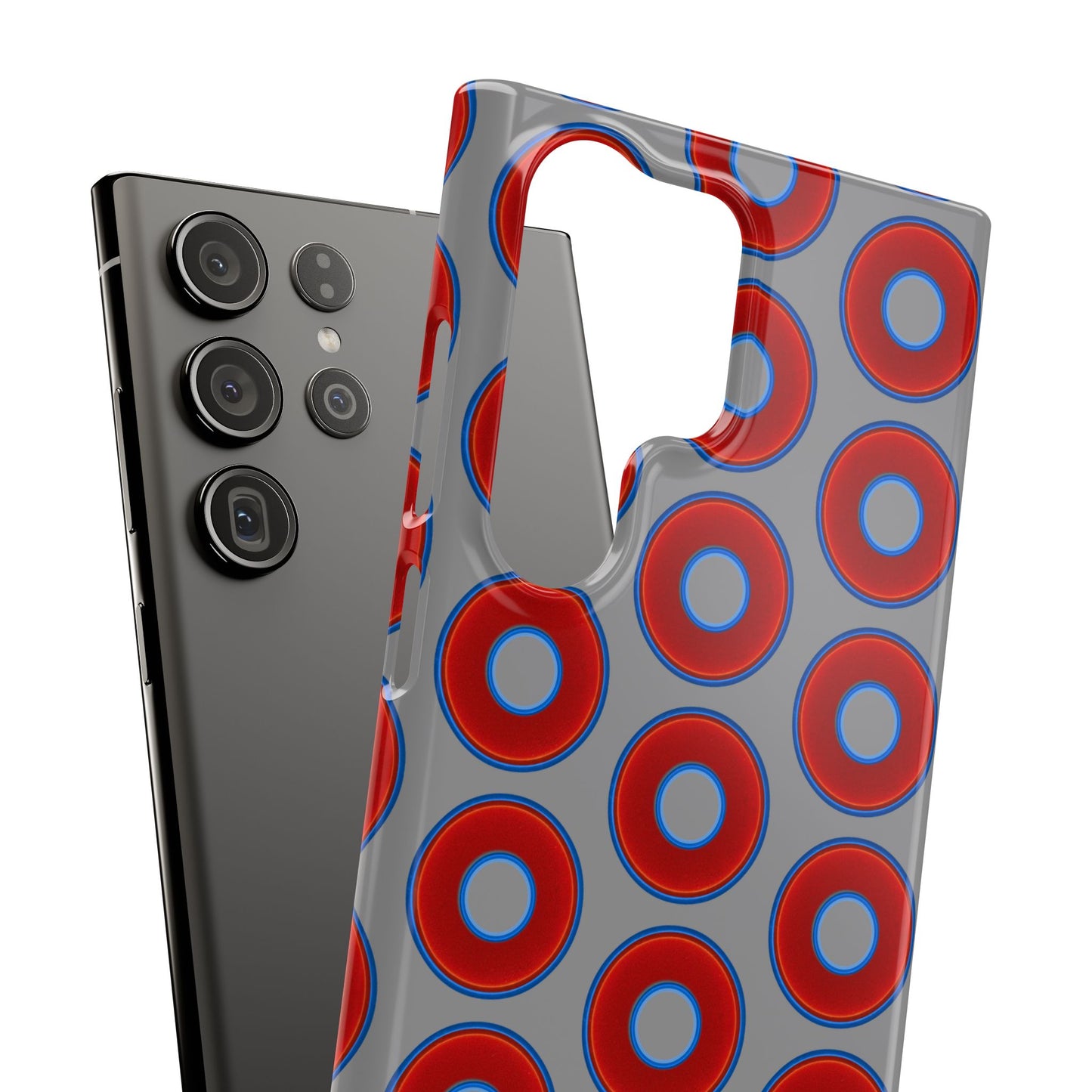 Donut Snap Case - red vivid donut print w/gray background