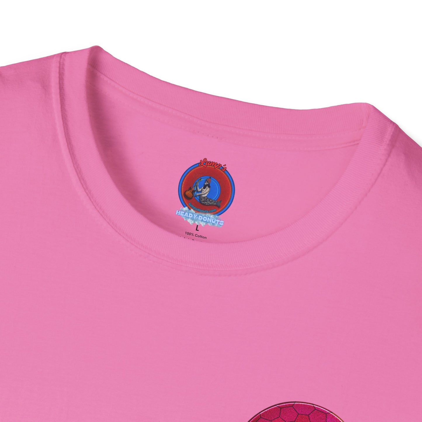 Classic Donut Tee - Unisex Soft-Style - "Dr. Albert Hofmann's Favorite Donut" - series 1.0  - variant 2 - magenta hexadonut