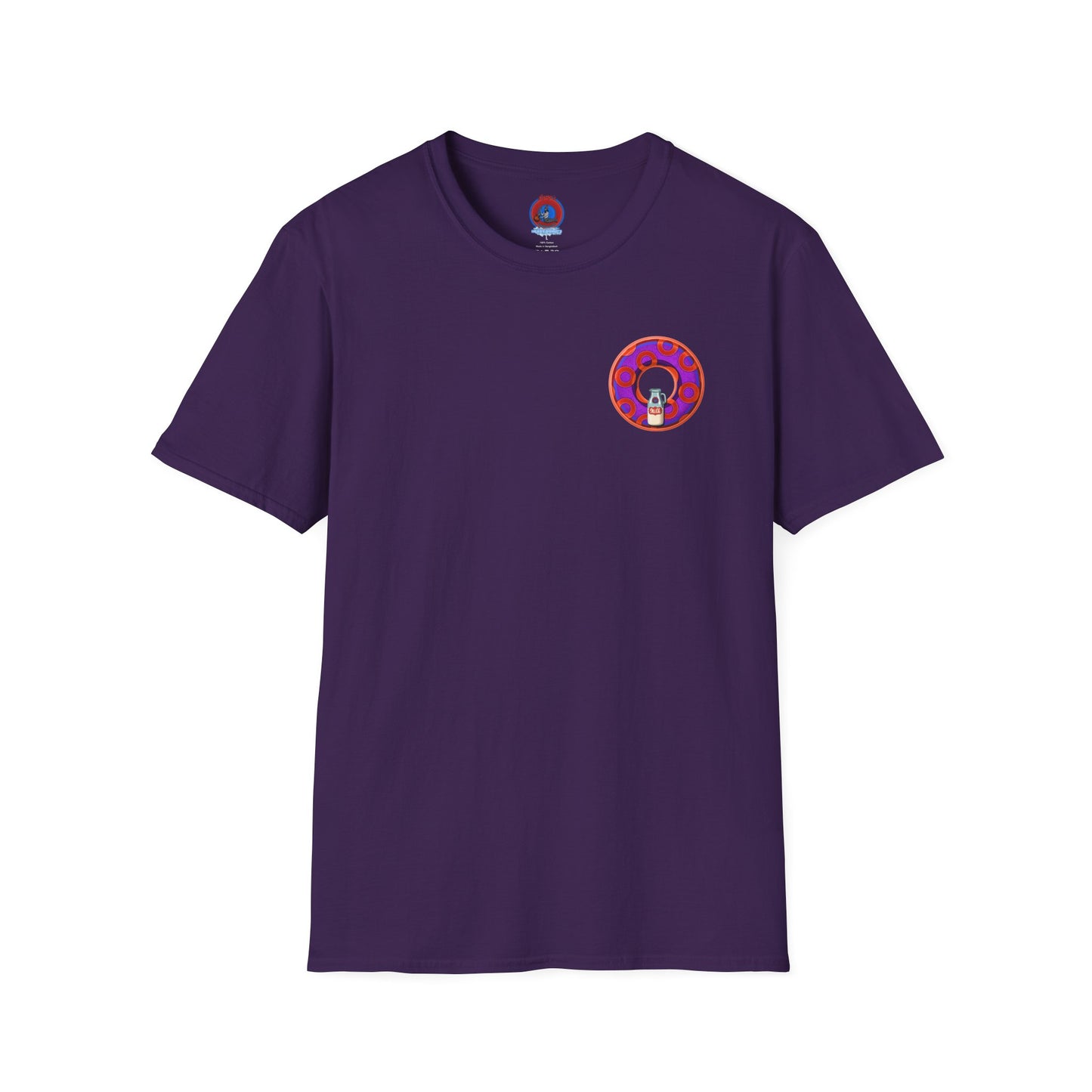 Classic Donut Tee - Unisex Soft-Style - "Wooked Cream - YEMSG Donut " -purple/red rustic paradox donut - variant 6