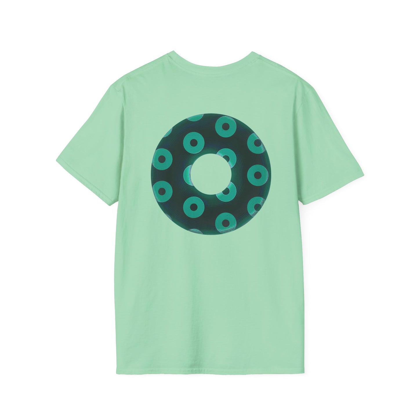 Plain Donuts/Unisex Soft-Style - "Plain Blimpy Paradoxical Donuts" - dark green/seafoam green donuts