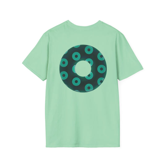 Plain Donuts/Unisex Soft-Style - "Plain Blimpy Paradoxical Donuts" - dark green/seafoam green donuts