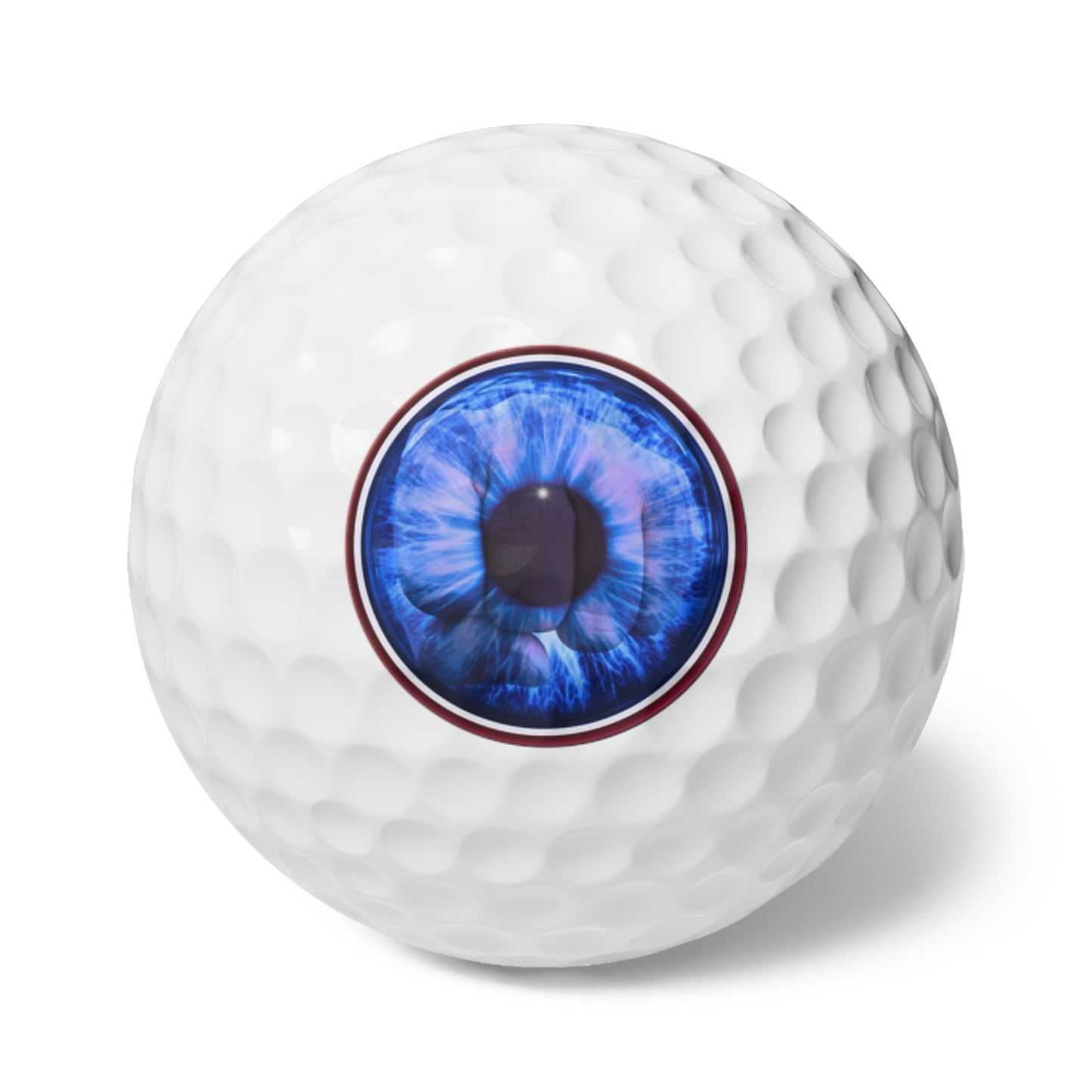 Lumpy Donut Golf Balls - 6-pack - "Drive Wilson in the Eye" - blue/red idonut