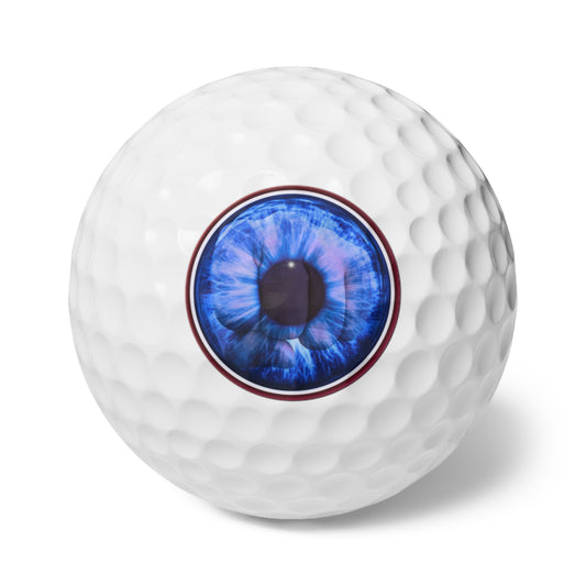 Lumpy Donut Golf Balls - 6-pack - "Drive Wilson in the Eye" - blue/red idonut