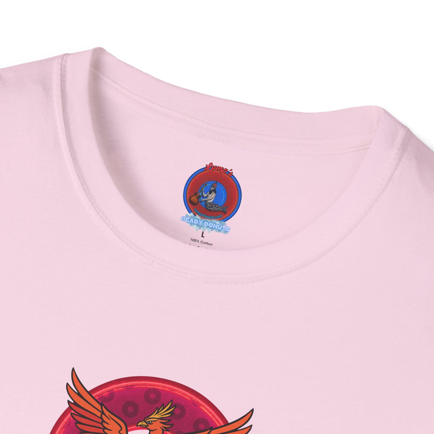 Classic Donut Tee - Unisex Soft-Style - "Invitation for Donuts & Tea" - light purple/purple paradox donut - variant 2